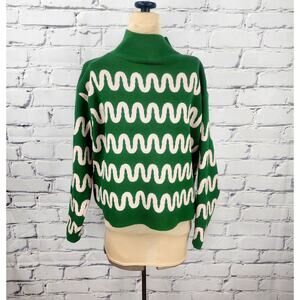 Maeve Sweater Womens xxs Carys Mock-Neck Kelly Green Plush Soft cozycore
